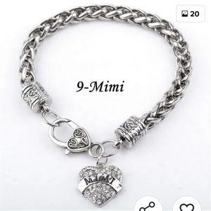 Retro Crude Chain Inlaid Rhinestone Heart MIMI Bracelet